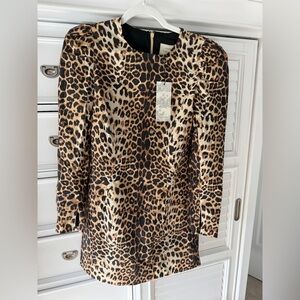 Tuckernuck Animal Print Mini Dress with Puffed Sleeve